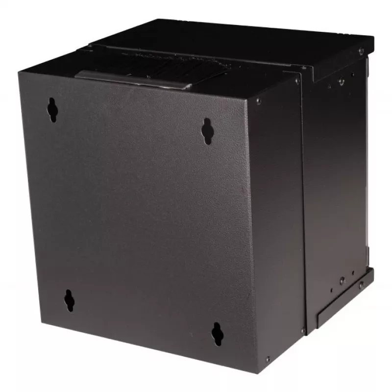Pie sienas stiprināms statīva skapis EQUIP EWM-06-3030-B 6U, 312 mm platums, 300–330 mm dziļums, melns