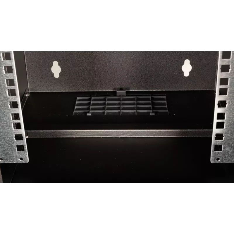 Pie sienas stiprināms statīva skapis EQUIP EWM-06-3030-B 6U, 312 mm platums, 300–330 mm dziļums, melns