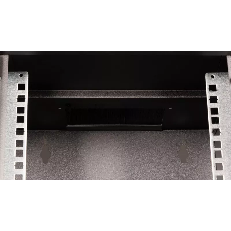 Pie sienas stiprināms statīva skapis EQUIP EWM-06-3030-B 6U, 312 mm platums, 300–330 mm dziļums, melns