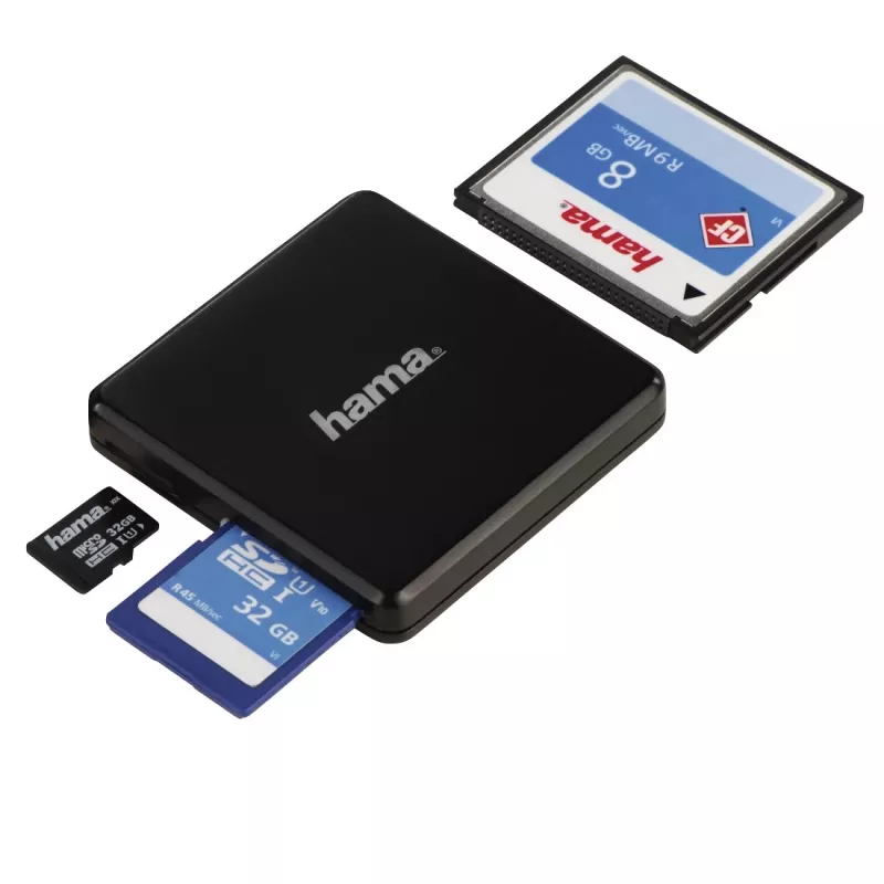 Hama 00124156 karšu lasītājs USB 3.2 Gen 1 (3.1 Gen 1) Type-A Melns