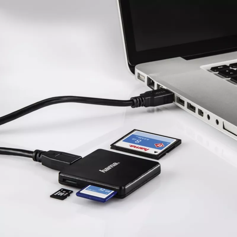 Hama 00124156 karšu lasītājs USB 3.2 Gen 1 (3.1 Gen 1) Type-A Melns