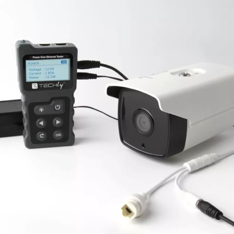 Techly I-CT PRO-POECK tīkla kabeļu testeris PoE testeris Melns, Pelēks