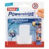 Skuvekļu turētājs Tesa Powerstrips Waterproof Wave, līmējošs vannas istabas turētājs, ūdensizturīgs dizains, balts