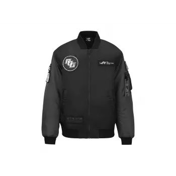 Bomber Jacket ASUS ROG Cosmic Bomber Male Regular Fit Long Sleeve Melns pelēka