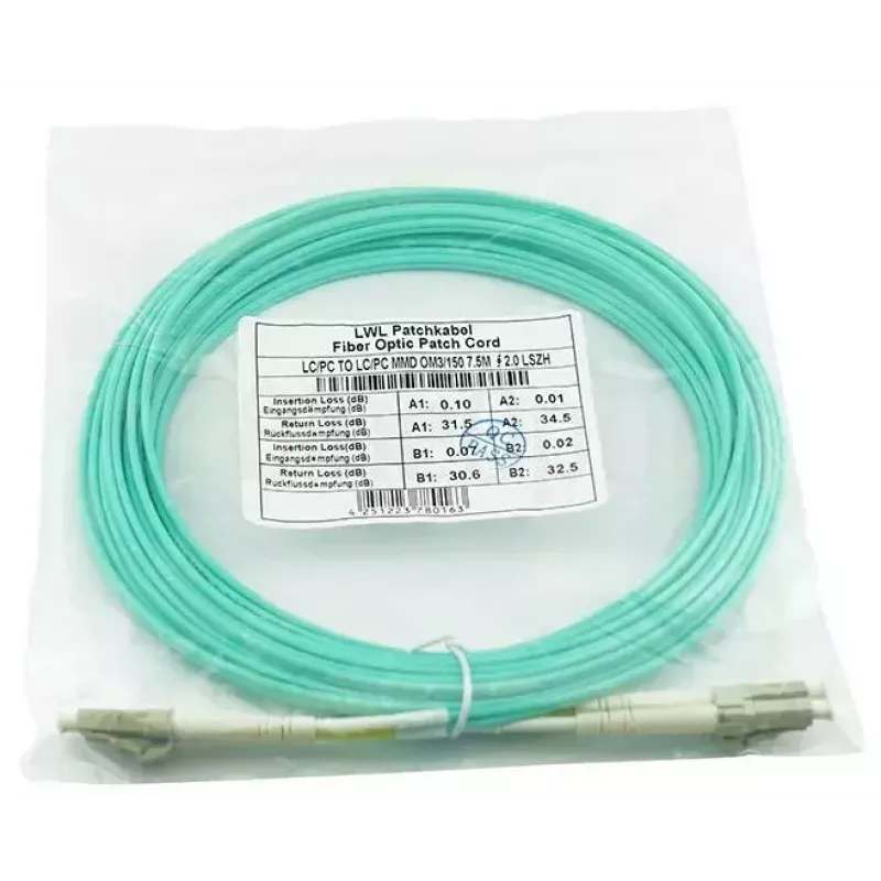 BlueOptics InfiniBand optiskās šķiedras kabelis 7,5 m 2x LC LC/APC zaļš