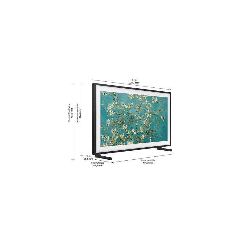 Samsung The Frame GQ32LS03CBU 81,3 cm (32 collas) Full HD viedais televizors Wi-Fi melns