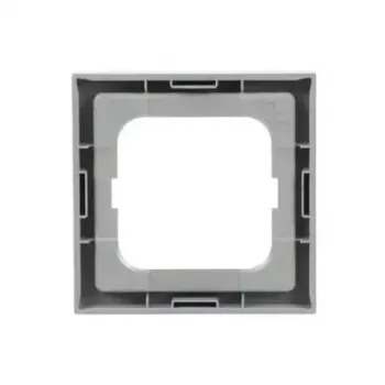 Sienas kontaktligzdas pārsegs Busch-Jaeger 1721-183K Sudraba — termoplastiska, bezskrūvju, 80×80 mm, 11 mm