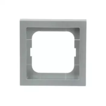 Sienas kontaktligzdas pārsegs Busch-Jaeger 1721-183K Sudraba — termoplastiska, bezskrūvju, 80×80 mm, 11 mm