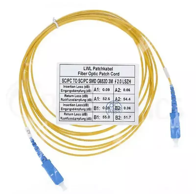 Optiskās šķiedras kabelis BlueOptics SFP2222BU1MK SC SC OS2 1 m Dzeltens