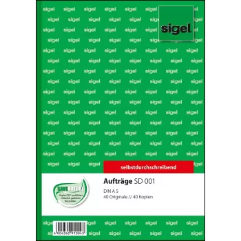 Biznesa veidlapa Sigel SD001 zaļa A5 80 lapas