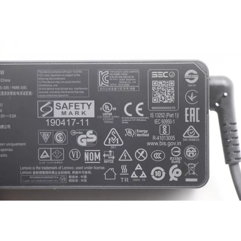 Lenovo 5A10W86261 strāvas adapteris iekštelpām 65 W melns
