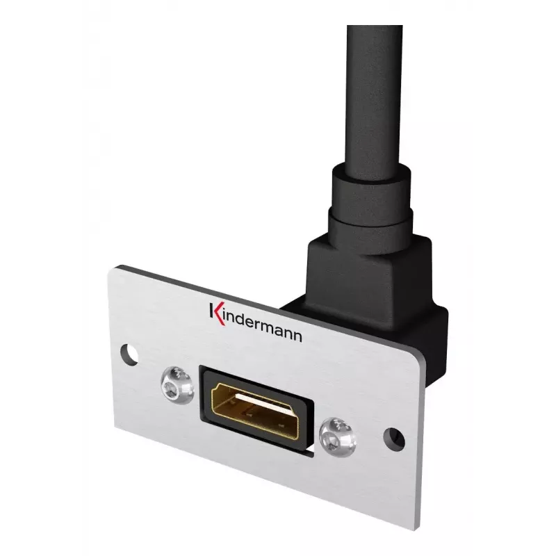 HDMI kontaktligzda Kindermann 90° pelēka melna