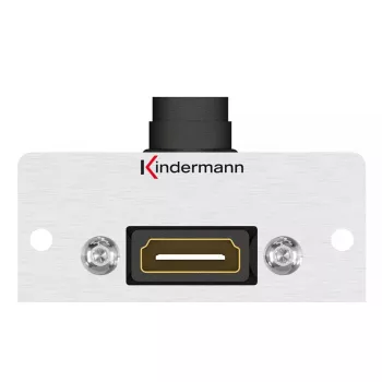 HDMI kontaktligzda Kindermann 90° pelēka melna
