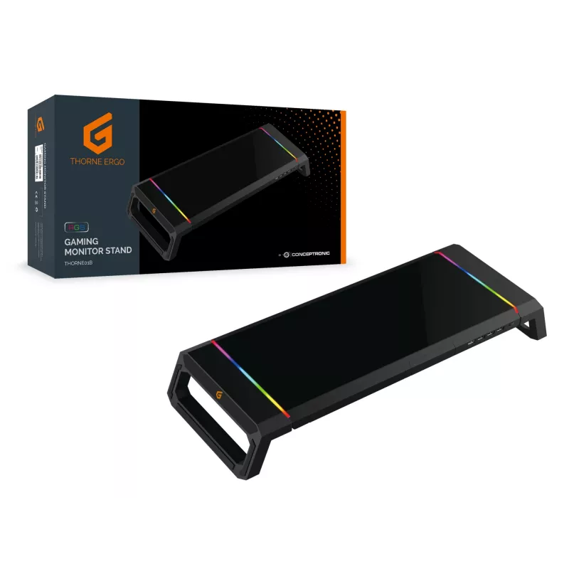 Conceptronic THORNE ERGO spēļu monitora statīvs, brīvi stāvošs, 10 kg, melns