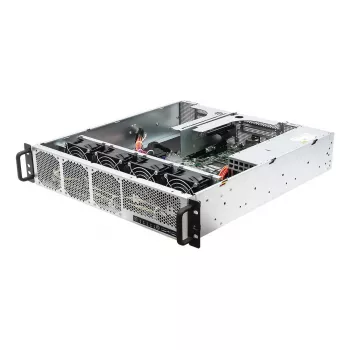 Servera barebone ASRock 2U1G-B650 statīvā 2U, AMD B650 mikroshēmojums, LGA 1718, 2×2,5 collu nodalījumi, 1000 W PSU, DDR5, Aspeed AST2600, 5×USB-A, Gigabit Ethernet