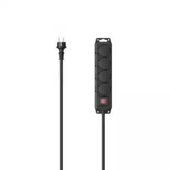 Hama 00223064 strāvas pagarinātājs 4 m 4 maiņstrāvas kontaktligzdas(-u) Āra melns
