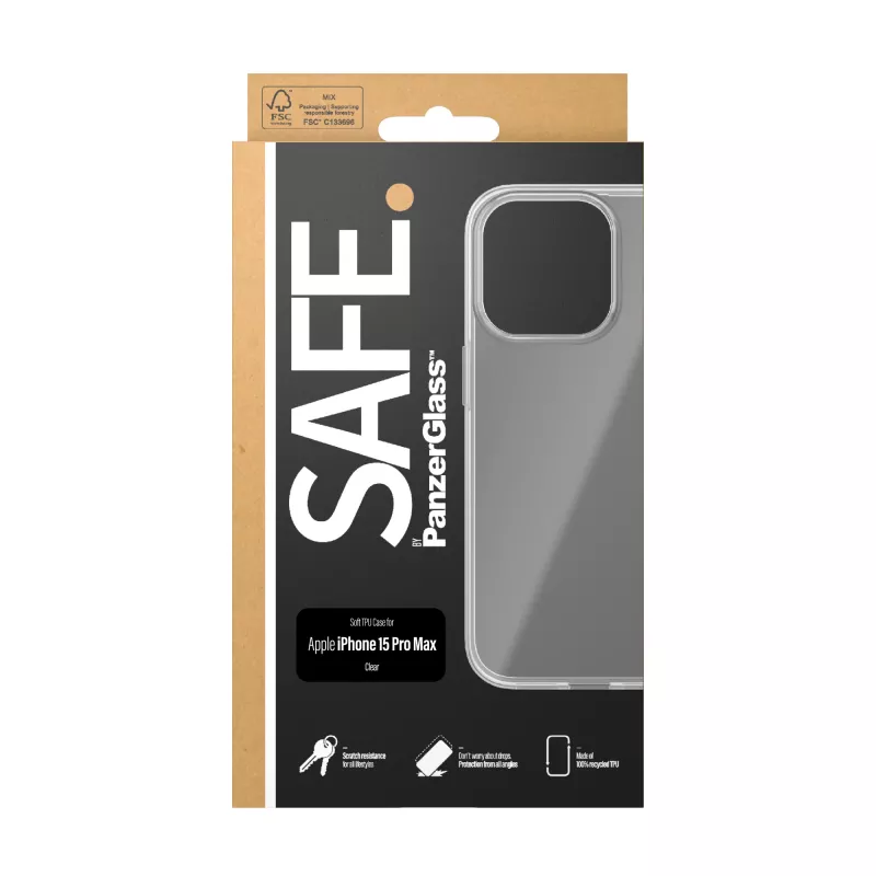 PanzerGlass SAFE. by ® TPU vāciņš Transparent iPhone 15 Pro Max