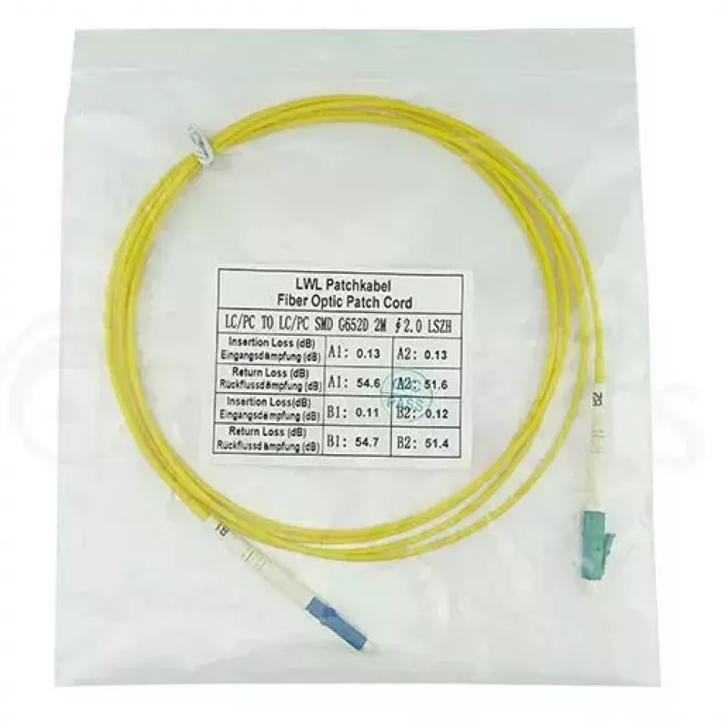 Optiskās šķiedras kabelis BlueOptics SFP2121BU2MS LC G.657.A1 2 m Dzeltens