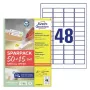 Pašlīmējošā printera uzlīme AVERY L4736REV-65 Balta 4.57x2.12 cm