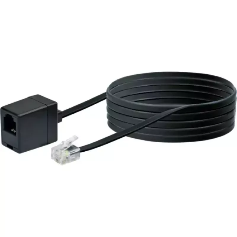 Tīkla kabelis Schwaiger 10m RJ-11 - RJ-11 Melns