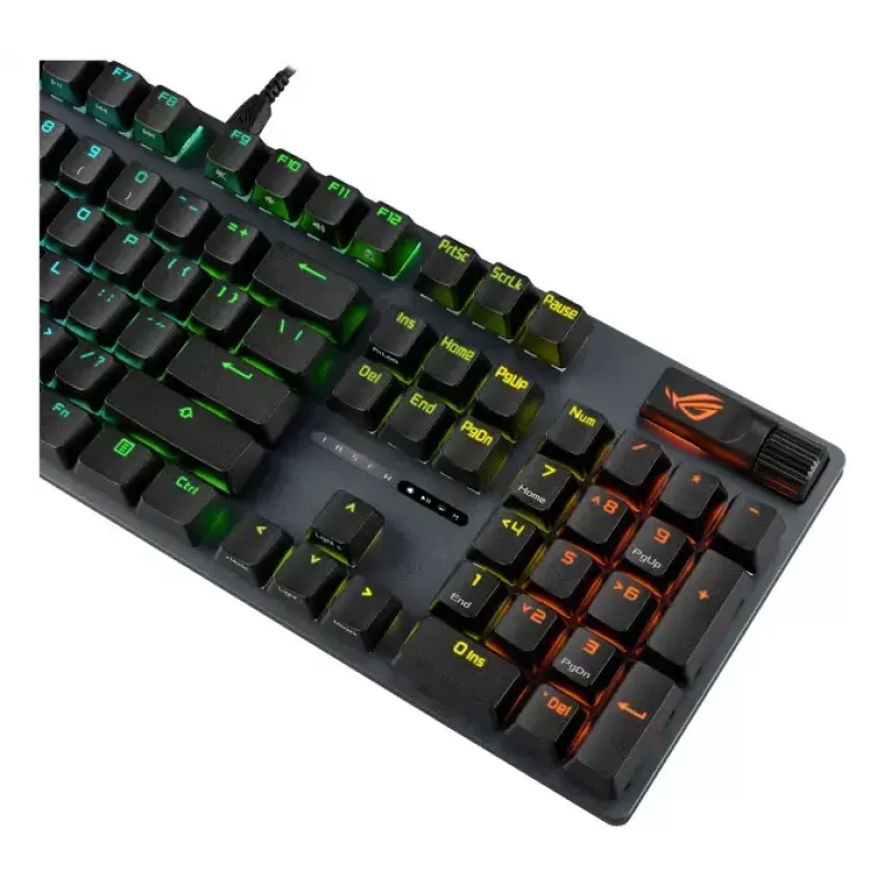 Mehāniskā spēļu tastatūra ASUS ROG Strix Scope II X — Pilnizmēra, USB, RGB, Šveices izkārtojums, Melna