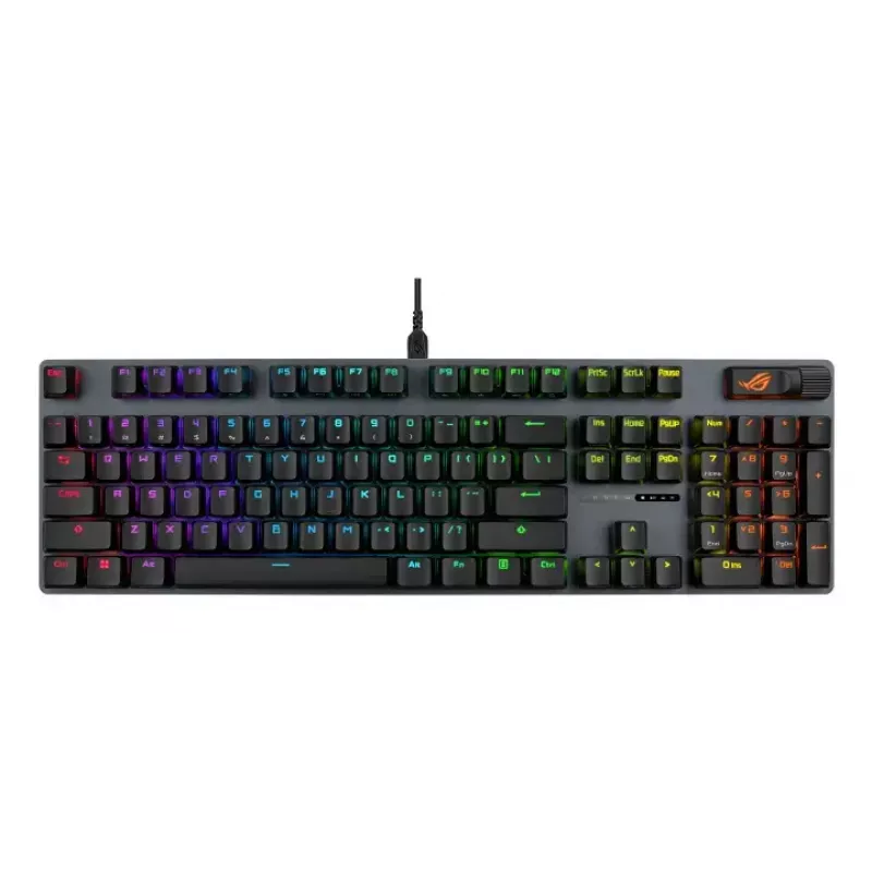 Mehāniskā spēļu tastatūra ASUS ROG Strix Scope II X — Pilnizmēra, USB, RGB, Šveices izkārtojums, Melna