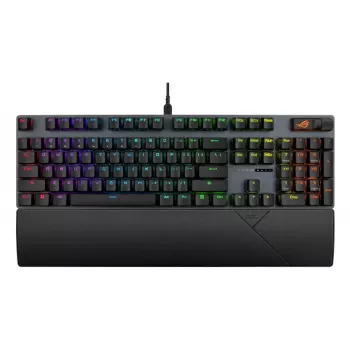 Mehāniskā spēļu tastatūra ASUS ROG Strix Scope II X — Pilnizmēra, USB, RGB, Šveices izkārtojums, Melna