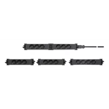 Strāvas sadalītājs Bachmann STEP BASE 3 kontaktligzdām, 250 V 16 A, plastmasas korpuss, IP20, sarkans, 52×230×44 mm