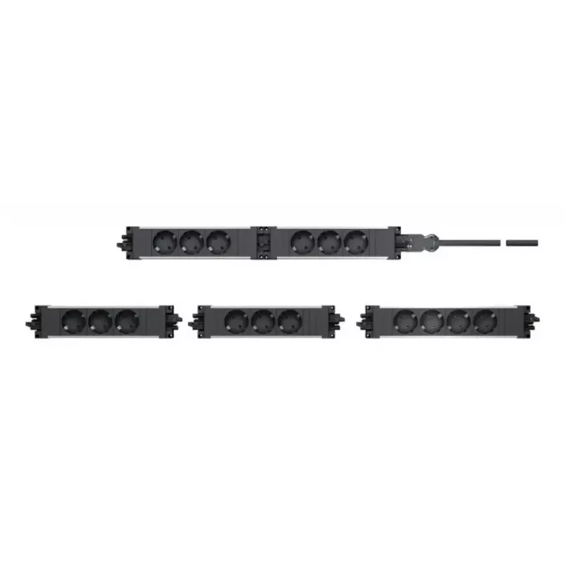 Strāvas sadalītājs Bachmann STEP BASE 3 kontaktligzdām, 250 V 16 A, plastmasas korpuss, IP20, sarkans, 52×230×44 mm