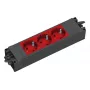 Strāvas sadalītājs Bachmann STEP BASE 3 kontaktligzdām, 250 V 16 A, plastmasas korpuss, IP20, sarkans, 52×230×44 mm
