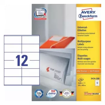 Pašlīmējoša uzlīme Taisnstūris AVERY 3424-200