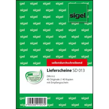 Biznesa veidlapa Sigel SD013 Zaļa A6 80 loksnes