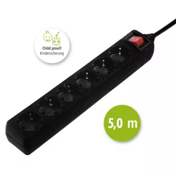 Hama 137266 strāvas pagarinātājs 6 maiņstrāvas ligzdas iekštelpām Melns