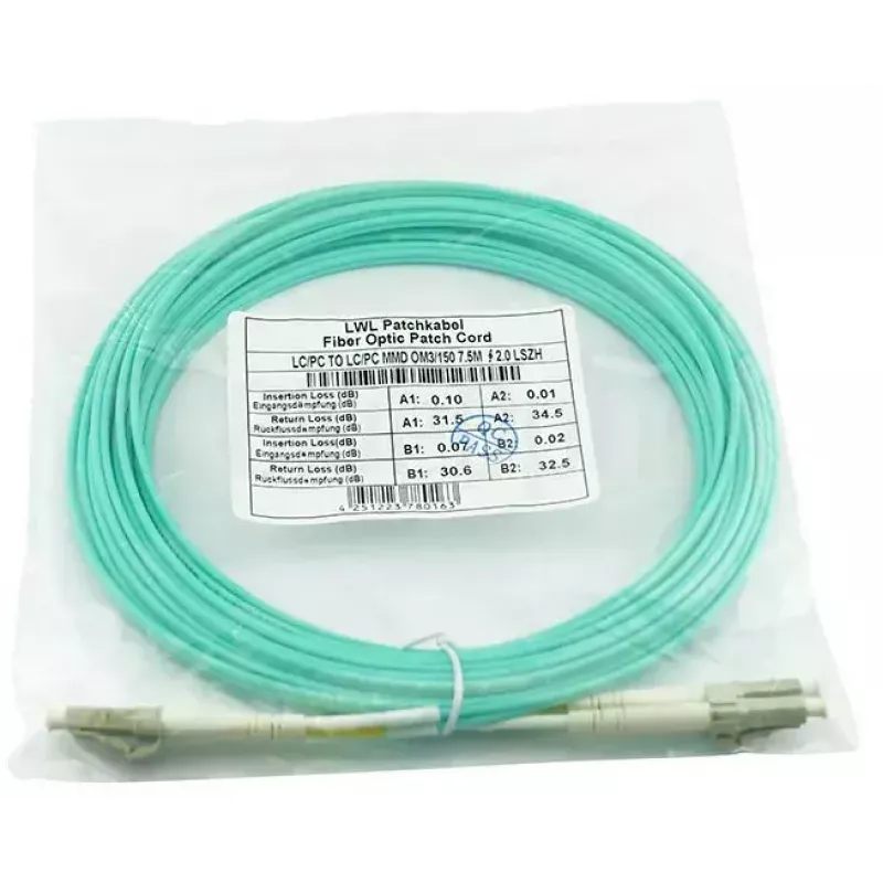 Optiskās šķiedras kabelis BlueOptics AJ833A 0,5 m LC OM3 Aqua
