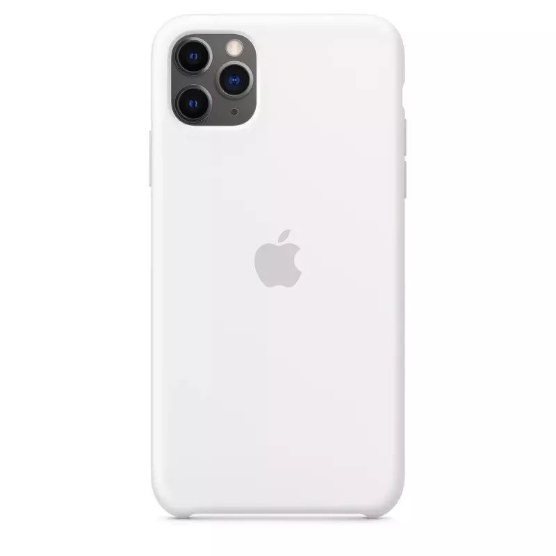 Silikona futrālis Apple iPhone 11 Pro Max — Silikona, Balts, piemērots 6.5 collām