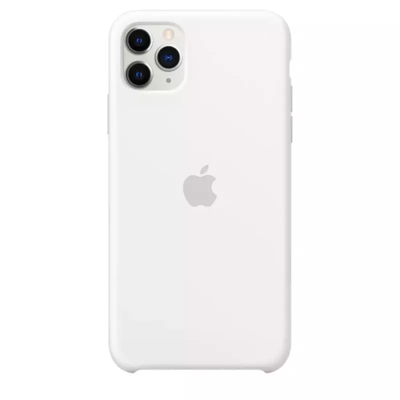 Silikona futrālis Apple iPhone 11 Pro Max — Silikona, Balts, piemērots 6.5 collām