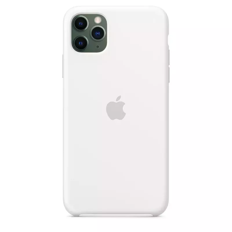 Silikona futrālis Apple iPhone 11 Pro Max — Silikona, Balts, piemērots 6.5 collām