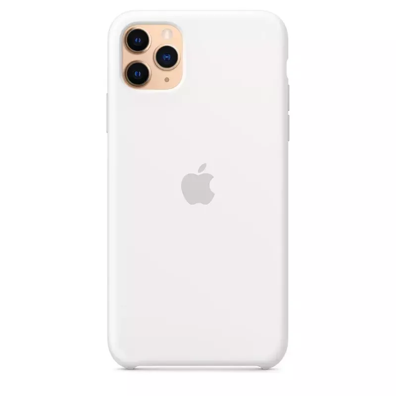 Silikona futrālis Apple iPhone 11 Pro Max — Silikona, Balts, piemērots 6.5 collām