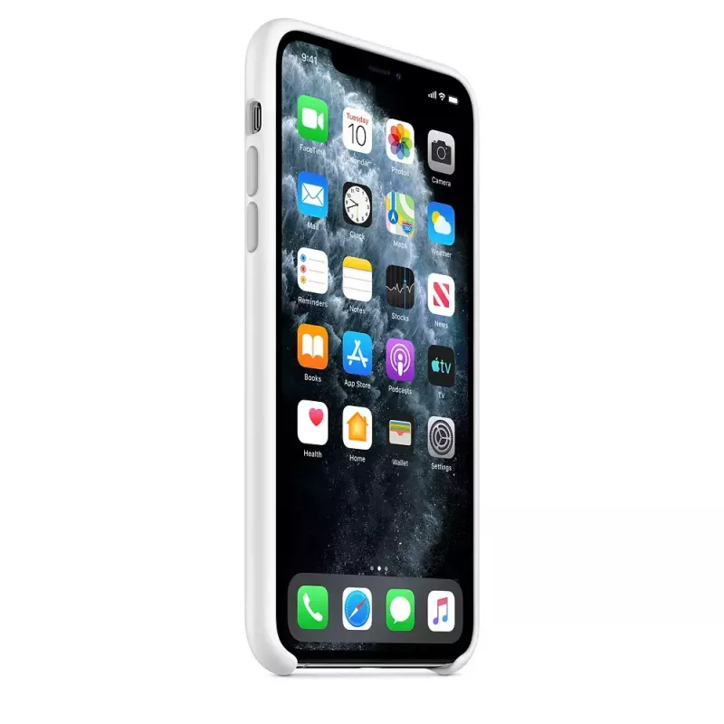 Silikona futrālis Apple iPhone 11 Pro Max — Silikona, Balts, piemērots 6.5 collām