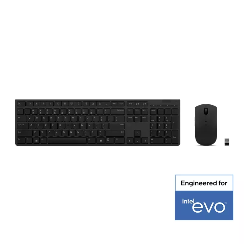 Lenovo 4X31K03931 tastatūra Pele iekļauta RF Wireless + Bluetooth US English Melna