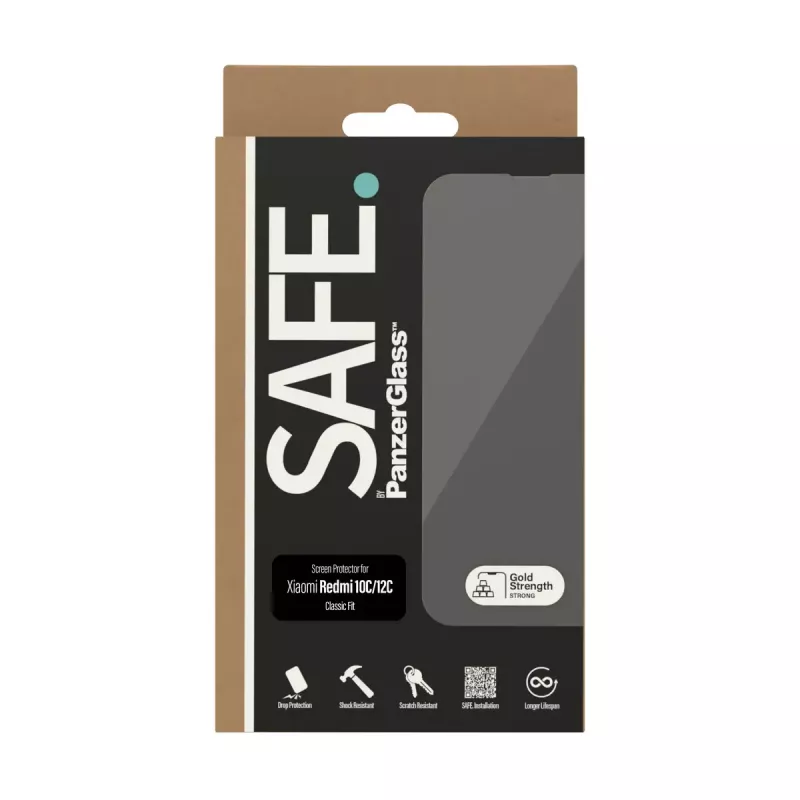 Ekrāna aizsargs PanzerGlass SAFE. by ® Xiaomi Redmi 10C pret skrāpējumiem un triecieniem