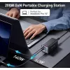 Conceptronic 6 Portu 200 W GaN USB PD lādētājs ar USB-C uzlādes kabeli, USB-C x 4, USB-A x 2, QC 3.0, PD 3.1, PPS
