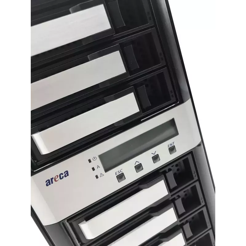Torņa NAS Areca ARC-8050T3U-8 glabāšanas serveris ROC 2GB DDR3 melns