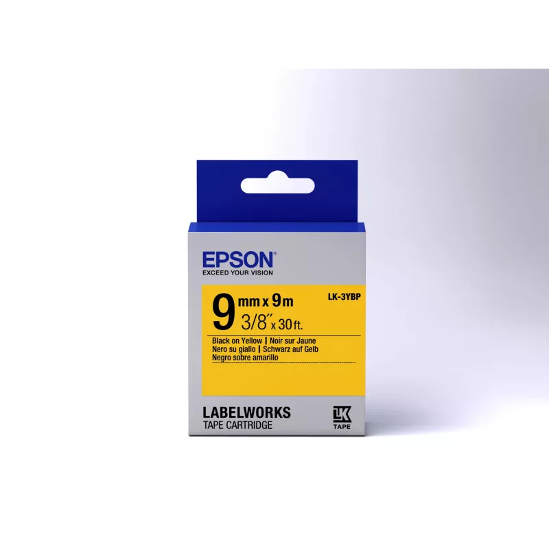 Epson etiķešu kārtridžs Pastel LK-3YBP melns/dzeltens 9 mm (9 m)