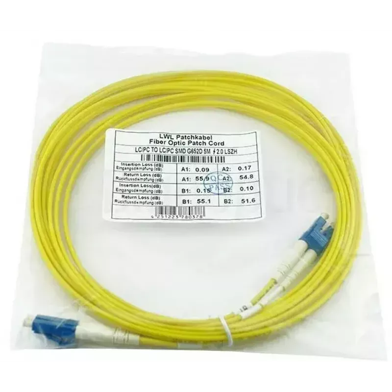 BlueOptics InfiniBand/optiskās šķiedras kabelis 10 m 2x LC LC/APC dzeltens