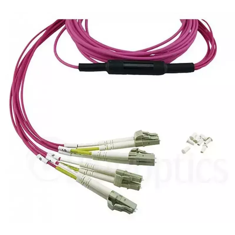 BlueOptics CBL-MPO12-4LC-OM4-5M-BO InfiniBand optiskās šķiedras kabelis 4x LC MPO 5m