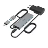 Hama 00200138 interfeisa centrmezgls USB 3.2 Gen 1 (3.1 Gen 1) Type-A + Type-C 5000 Mbit/s Antracīts, Pelēks