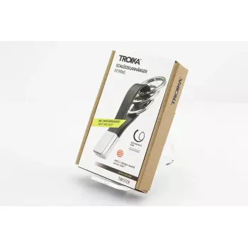 Atslēgu piekariņš TROIKA TWISTER Melns Sudraba Āda Metāls 16mm 9mm