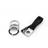 Atslēgu piekariņš TROIKA TWISTER Melns Sudraba Āda Metāls 16mm 9mm
