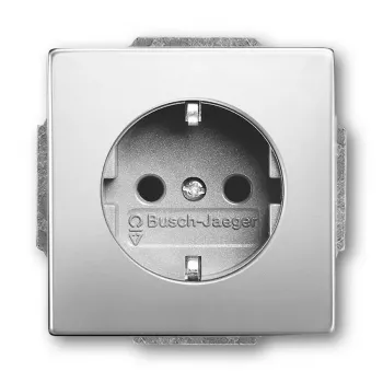 Kontaktligzda Busch-Jaeger 2011-0-3850 CEE 7/3 2P+E 250 V 16 A Nerūsējošais tērauds sudraba 71×41 mm